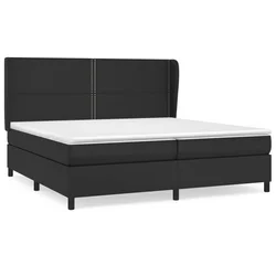 Vidaxl Box spring postelja z vzmetnico črna 200x200 cm umetno usnje