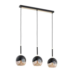 Luster na sajli MILTONA 3xE27/60W/230V crna/bež
