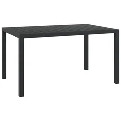 Vidaxl Vrtna miza črna 150x90x74 cm aluminij in WPC
