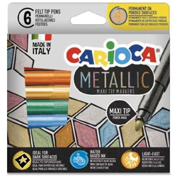 Metallic MaxiTip 6-delni komplet flomastrov - Carioca
