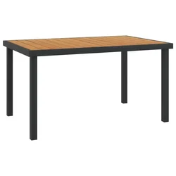 Vidaxl Vrtna miza rjava 140x90x74 cm aluminij in WPC