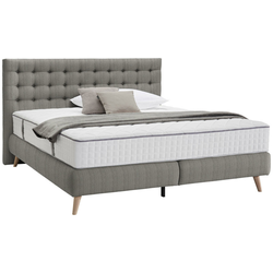 Welnova POSTELJA BOXSPRING 180 cm x 200 cm , tekstil svetlo siva