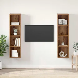 Set TV komoda 2 pcs Smeđa 37 x 37 x 142,5 cm Konstruirano drvo