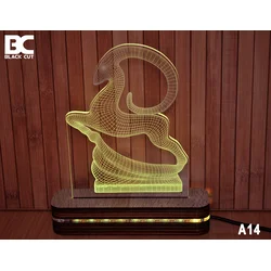 Black Cut 3D Lampa Ovan, RGB