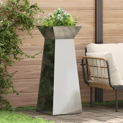 Stup saksija 2 pcs Srebrno 40 x 40 x 100 cm
