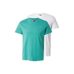 Tommy Jeans Majica smaragd/bela
