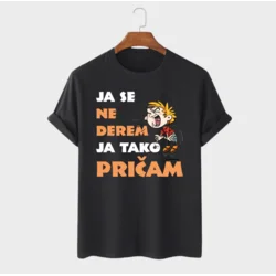MAFIMI Muška majica Ja se ne derem ja tako pričam, Crna