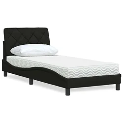 Krevet s madracem crni 90x190 cm od tkanine