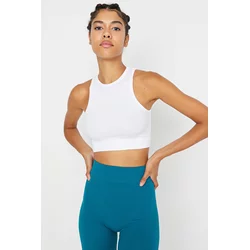 Trendyol White Seamless/Seamless Light Support/Shaping Knitted Sports Bra