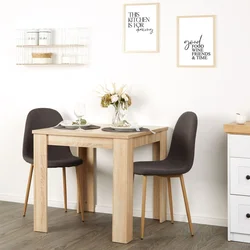 Homestyle4U Jedilni komplet, 80x80x75 cm, antracit, rjava