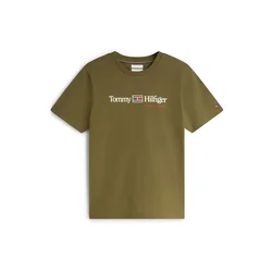 TOMMY HILFIGER Majica Brand Love zelena / bela