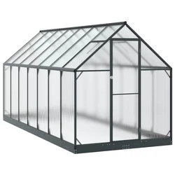 Vrtni staklenik s vratima Antracit 183,5 x 423,5 x 207 cm