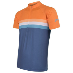 Sensor Cyklo Summer Stripe pánský dres kr.rukáv modrá/oranžová