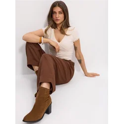 Sinsay - Barrel leg pantalone od viskoze sa dodatkom lana - zlatno braon