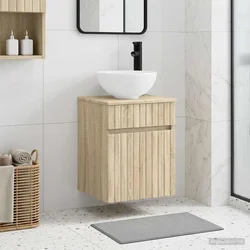 Umivaonik s policom za zid Hrast sonoma 39 x 35 x 63 cm
