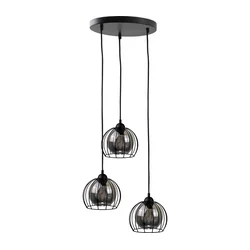 Luster na kablu SOLO BLACK 3x E27/60W/230V, prečnik 30 cm