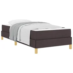 Vidaxl Postelja z vzmetnico z vzmetnico Temno rjava 100 x 200 cm blago