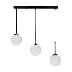 Pompei Pendant Lamp Black 3X40W E27 White Lampshade