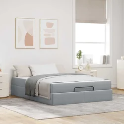Vidaxl Konstrukcija postelje Svetlo siva 140 x 200 cm blago