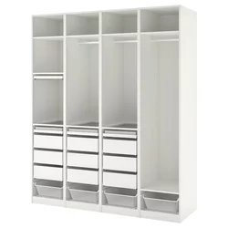 PAX Kombinacija garderobera, bela, 200x58x236 cm