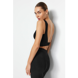 Trendyol Black Supported/Shaping V-Neck Knitted Sports Bra