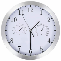 Zidni sat s kvarcnim mehanizmom higrometrom i termometrom 30 cm