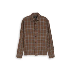 TOM TAILOR DENIM Srajca rjava/temno rjava/bela