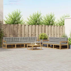 Set vanjskih sofa s jastukom 7 pcs Bijela i svjetlosiva