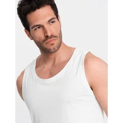 OMBRE Moška bombažna majica BASIC bela MDN126034 XXL