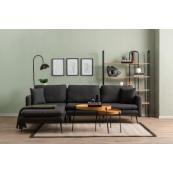 ATELIER DEL SOFA Ugaona garnitura Reya Dark Grey