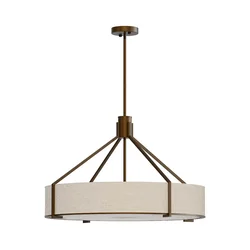 Open Design OR85679 - Luster na šipci DORETTO 6xE27/15W/230V O 70 cm smeđa/bež