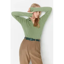 Trendyol Mint Polo Collar Knitwear Sweater