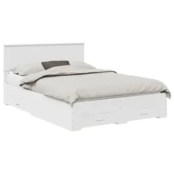 Vidaxl Konstrukcija postelje Bela 140 x 190 cm Konstruiran les