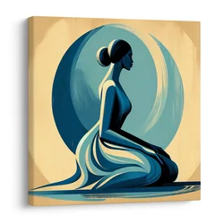 Slika mirna silhueta pred luno - 70x70