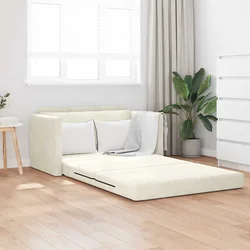 Krevet na razvlačenje Krema 124 x 71 x 78 cm Baršun