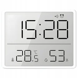 shumee Večnamenska digitalna budilka Termometer Higrometer LCD Magnetna bela
