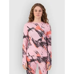 Mons Royale Cascade Merino Base Layer Top paintbrush pink