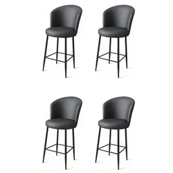 Hanah Home Set barskih stolica Uras, 4 komada, Antracit-crni