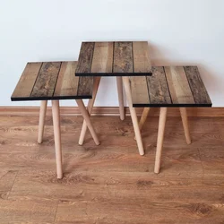Hanah Home Set klub stočića 3Shp20, 3 komada, Šarena