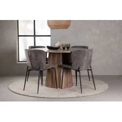 Venture Design Jedilna miza in stol Lanzo Modesto, miza 120x75 cm, stol 54x79,5x48 cm, rjava