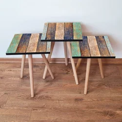 Hanah Home Set klub stočića 3Shp80, 3 komada, Šarena