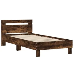 Vidaxl Posteljni okvir brez vzmetnice z vzmetnice dim. hrast 75x190 cm