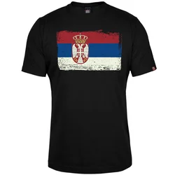 Muška majica kratkih rukava Srpska zastava-trobojka, Crna