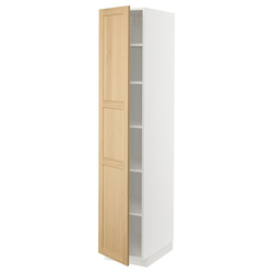 METOD Visoki element s policama, bela/Forsbacka hrastovina, 40x60x200 cm