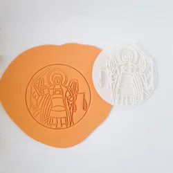 KREATIVNI SLATKIŠI Pečat ikone Sveti Arhangel Mihailo sa mačem, 8 cm, Beli