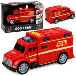 LEAN TOYS Reševalno vozilo rešilec SOS, rdeče, s lučmi in zvoki