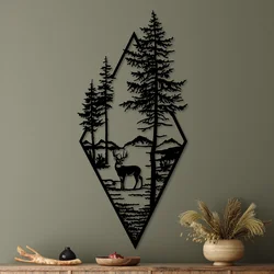 Wallity Zidna dekoracija Deer, 39x85 cm, 1.5 mm, Crna