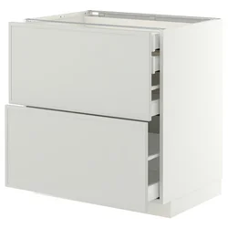 METOD / MAXIMERA Pod.orm.2front/2dnj/1srd/1vis.fiok, bela/Aspudden svetlosiva, 80x60 cm