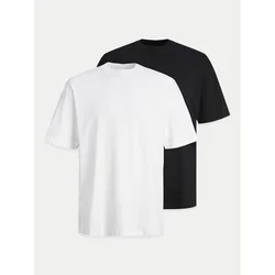 JACK & JONES Majica Bradley  temno modra / bela