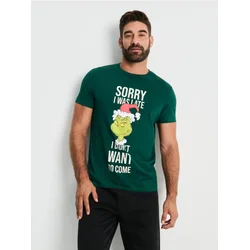 Sinsay - Majica s kratkim rukavima Grinch - čeličnozeleno